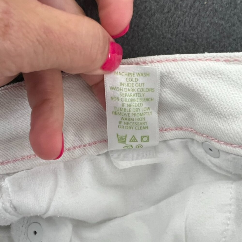 Lilly Pulitzer sz 12 White Babe Bootcut Jeans 27" inseam - Picture 6 of 14